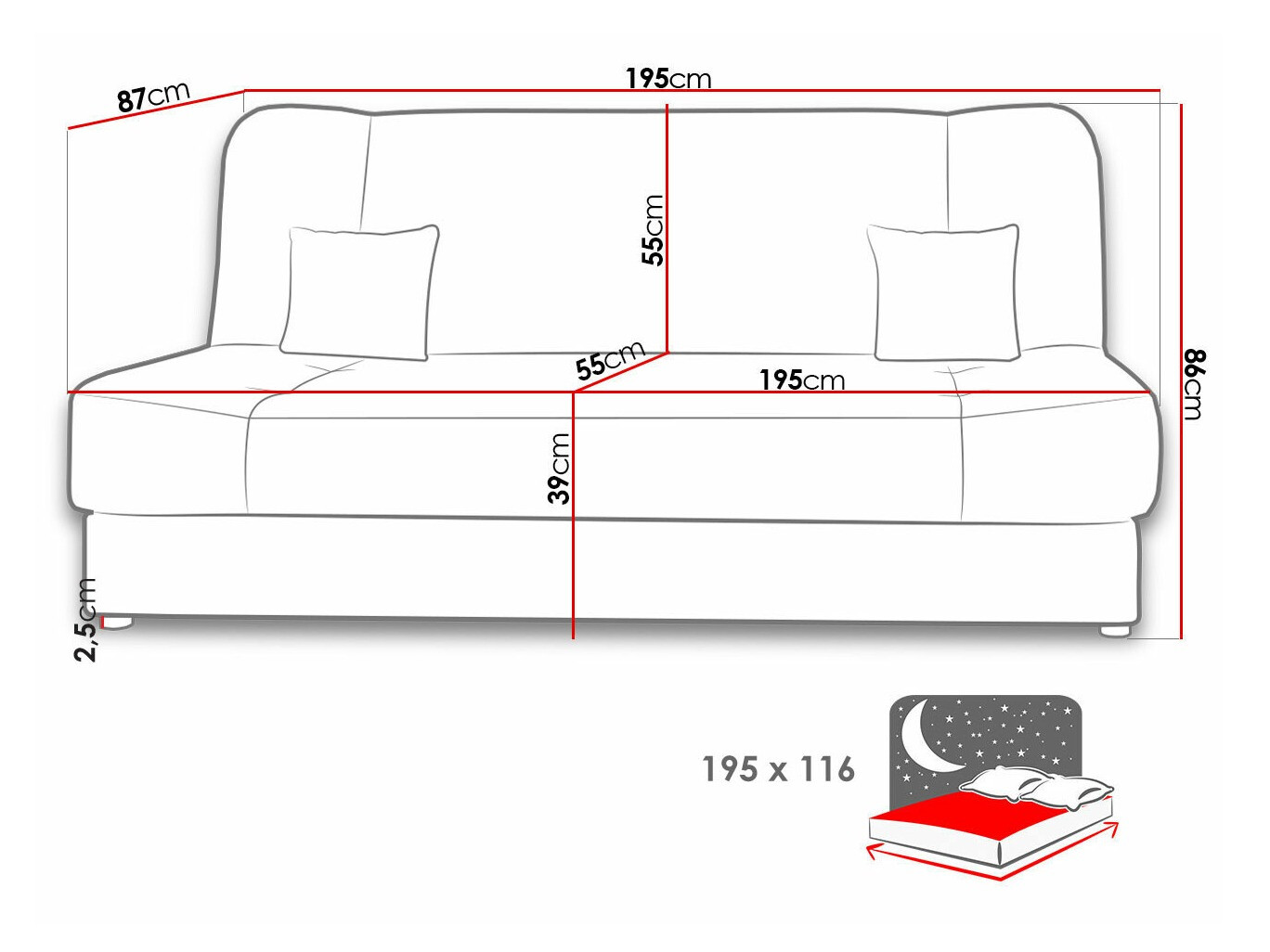 Schlafsofa Comfivo Cera III (Poso 100)