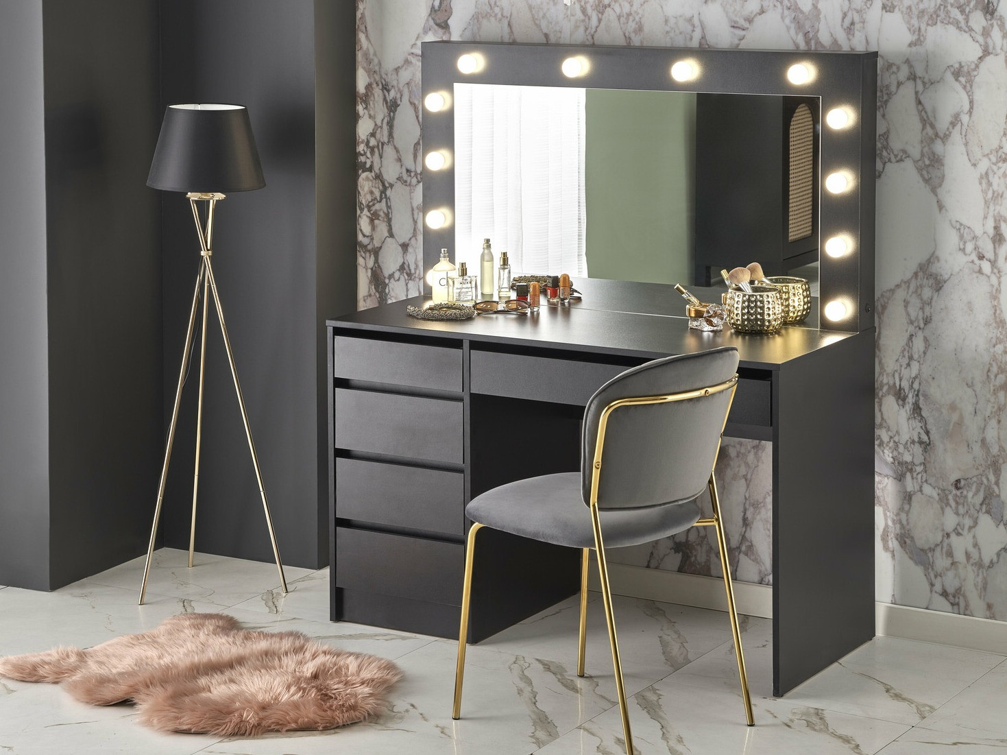 Schminktisch Houston Gaudium I (Schwarz)