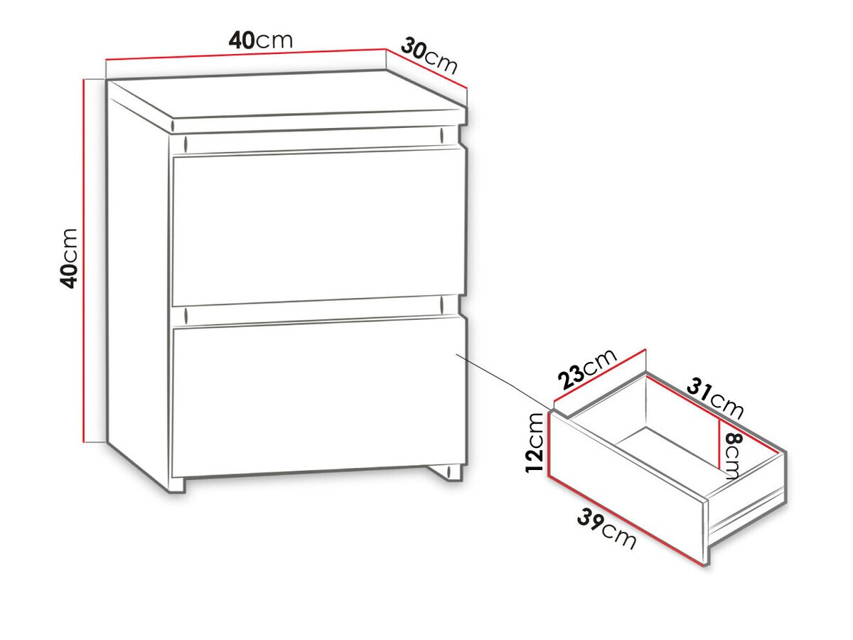 Nachttisch Comfivo Structor I (Sonoma eichenholz)