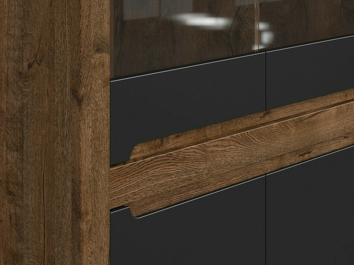 Regal Ophevaru 107 (Mattschwarz + April eichenholzoptik)