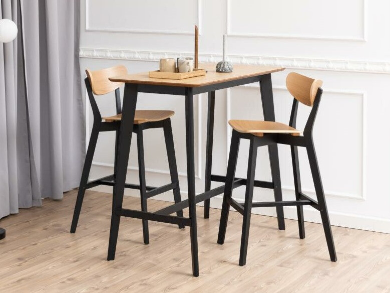 Barstuhl Norsica 736 (Schwarz + Helles Holz)