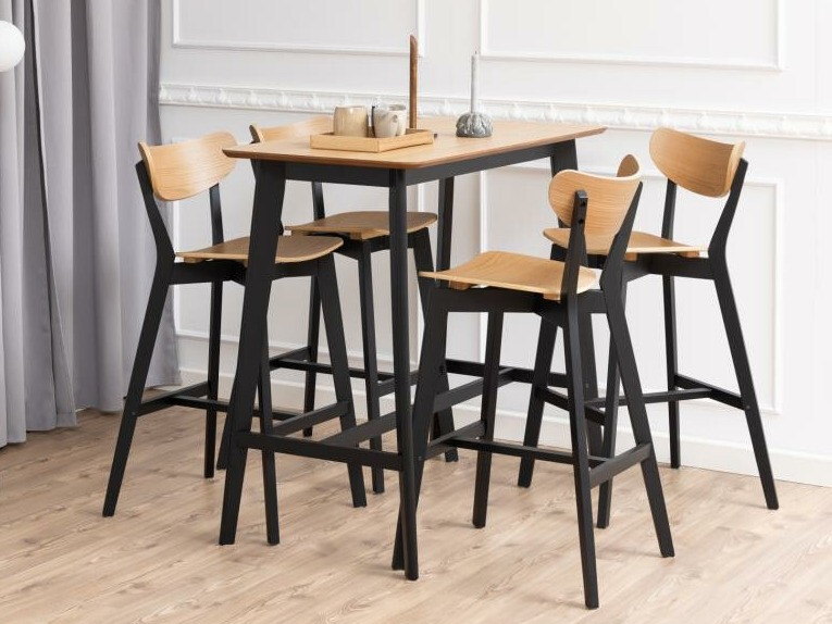 Barstuhl Norsica 736 (Schwarz + Helles Holz)