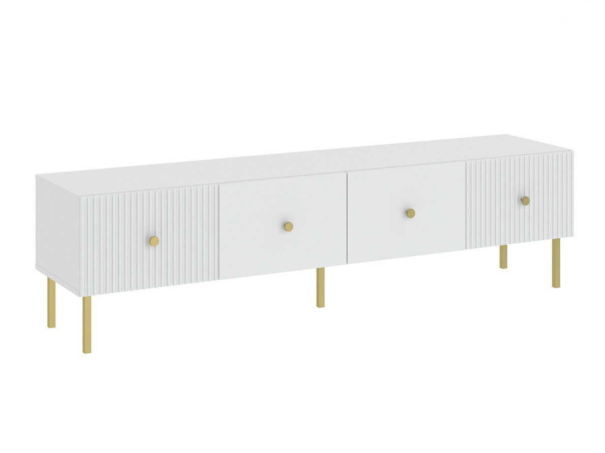 TV-Möbel Etliva 105 (Weiss + Gold)