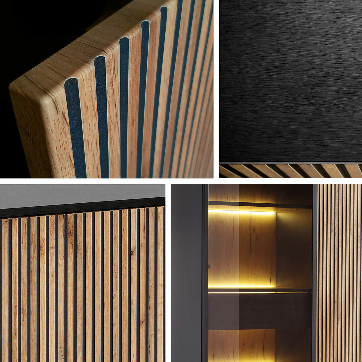 Kommoden Manal (Schwarz + Wotan Eiche)