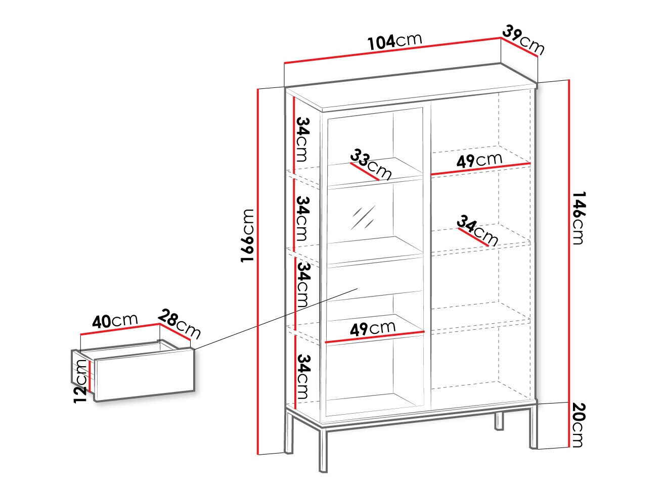 Regal Manal (Schwarz + Wotan Eiche)