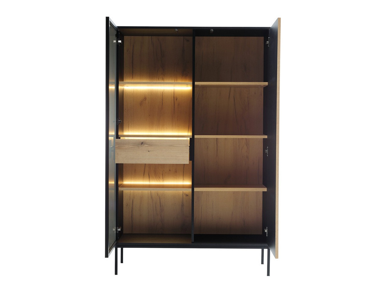 Wohnzimmer-Sets Soferi 114 (Schwarz + Wotan Eiche)