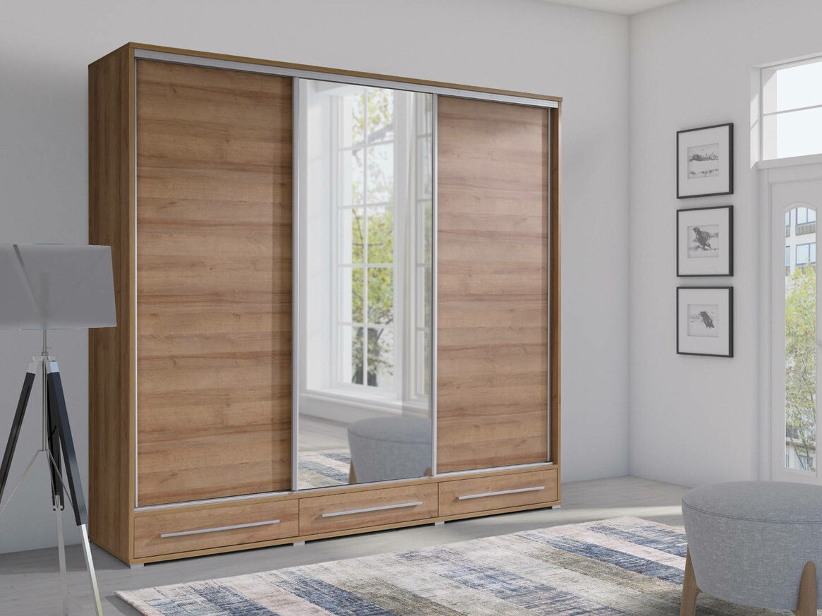 Kleiderschrank Murrieta 143 (Burgundy Eichenholzoptik)