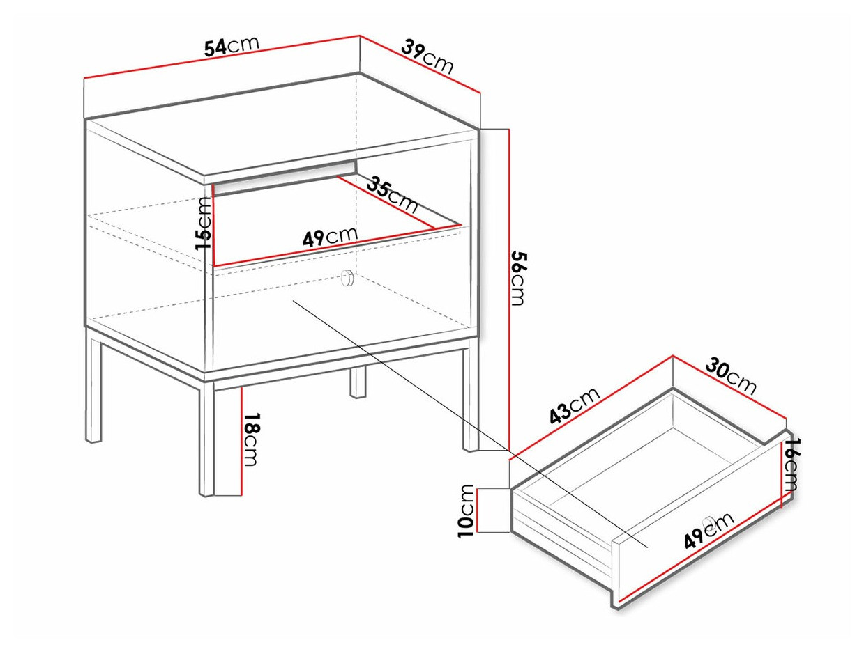 Nachttisch Formis (Weiss)