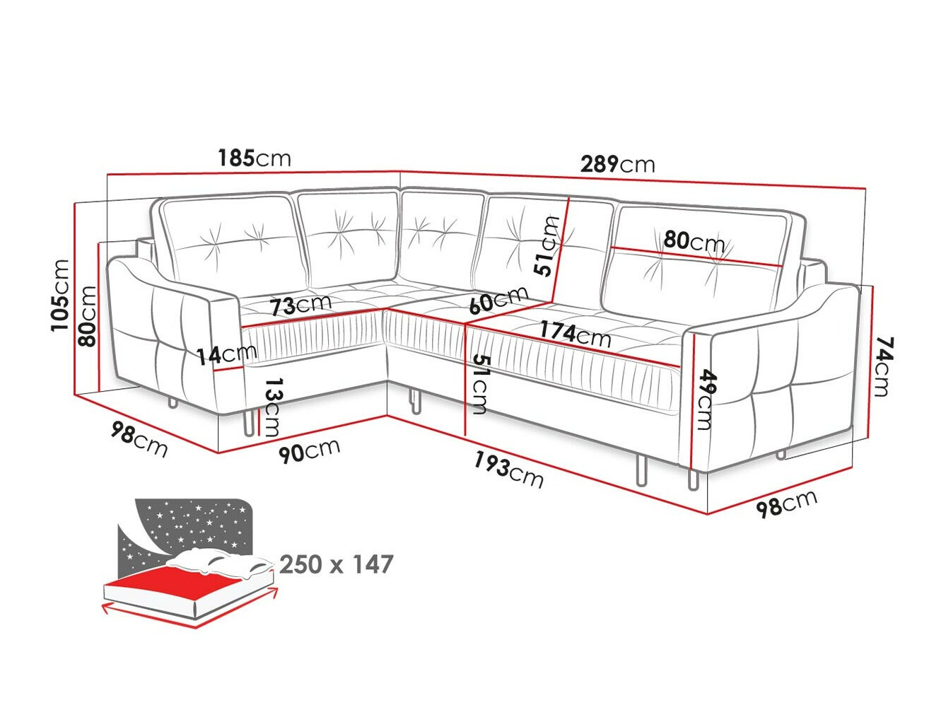 Ecksofa Kingsport 115 (Kronos 22)