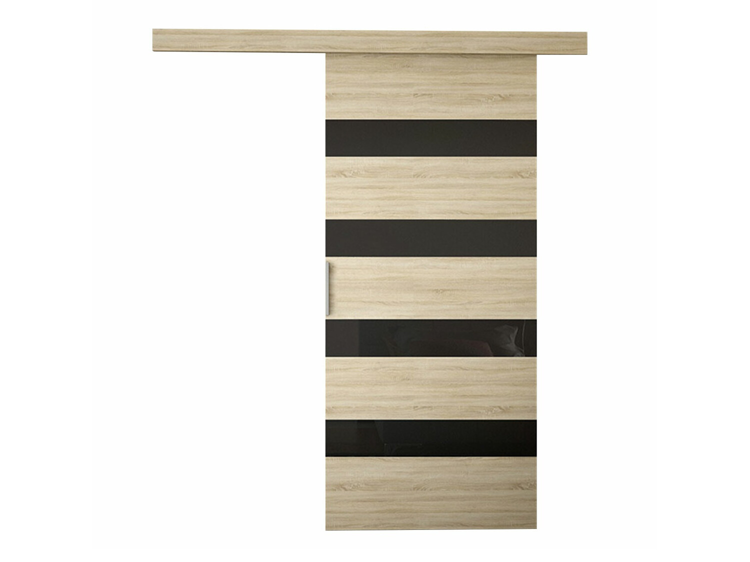 Schwebetür Closico Materia V (Sonoma eichenholz + Schwarz)