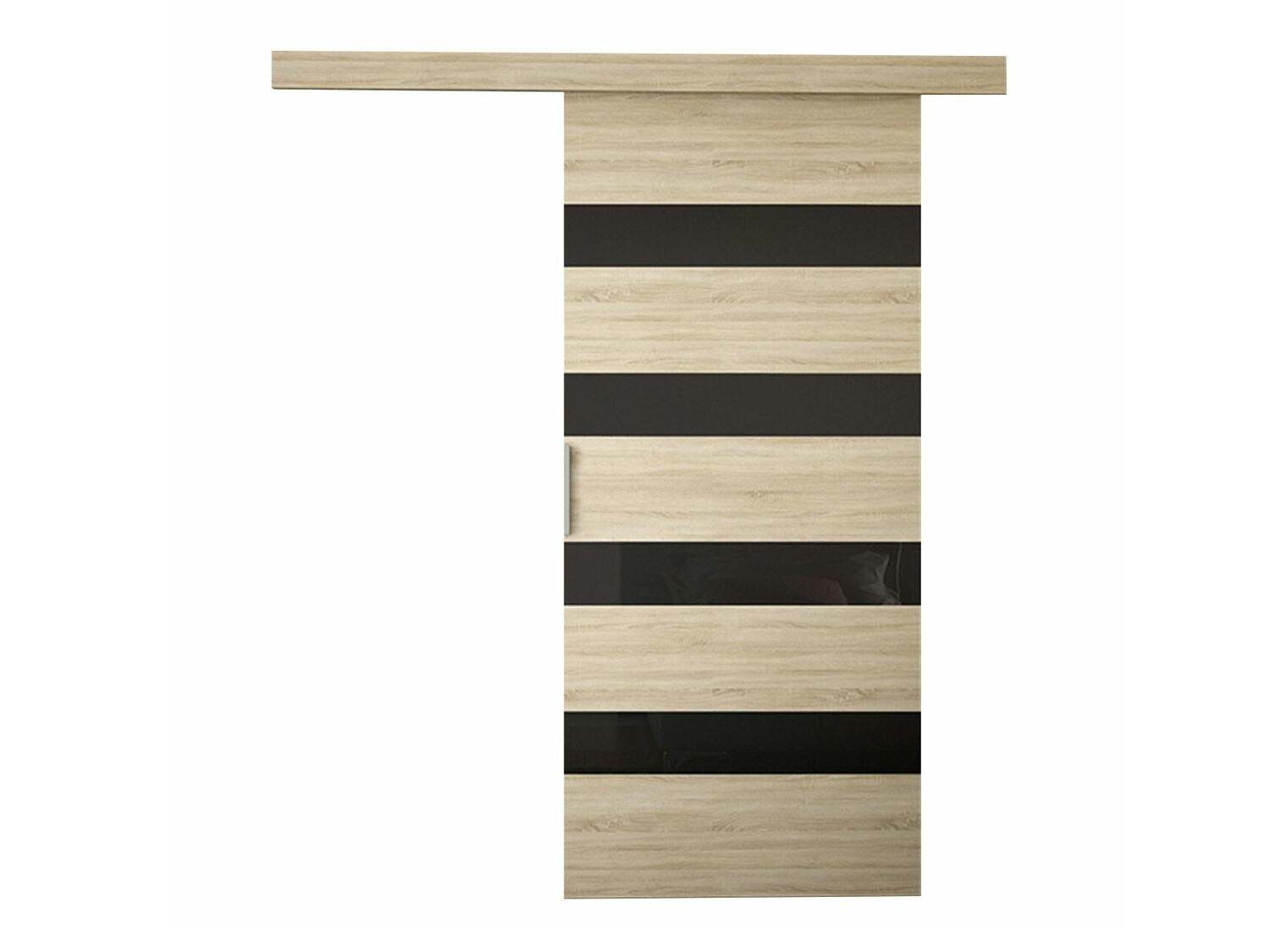 Schwebetür Closico Portalis V (Sonoma eichenholz + Schwarz)