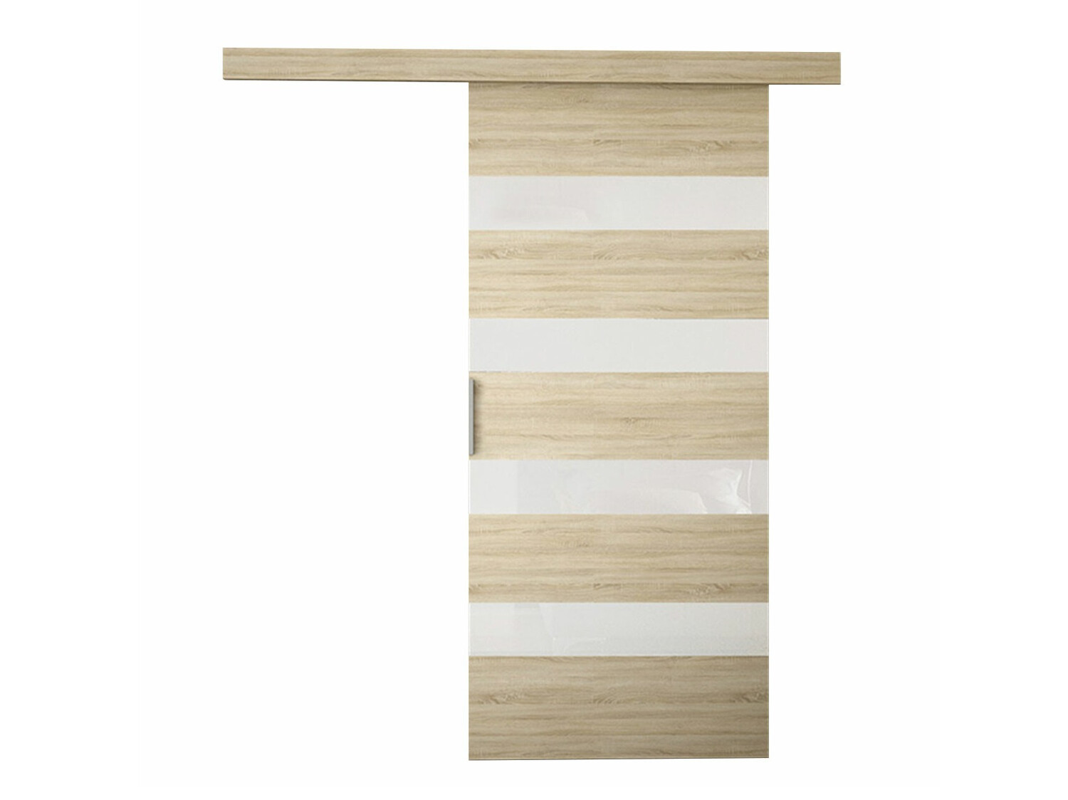 Schwebetür Closico Portalis V (Sonoma eichenholz + Weiss)