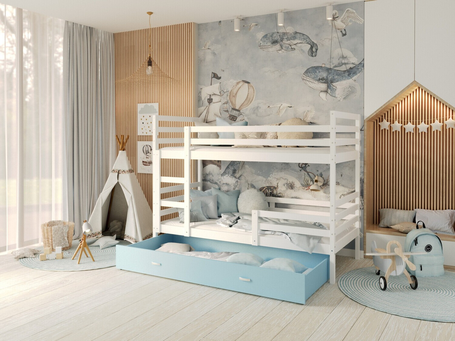Etagenbett Aurora 109 (Weiss)