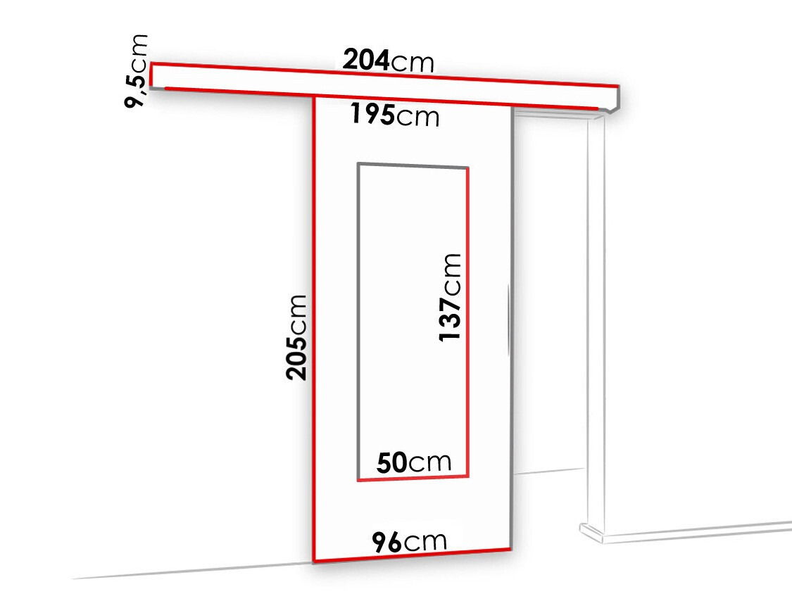Schwebetür Dover 129 (Weiss)