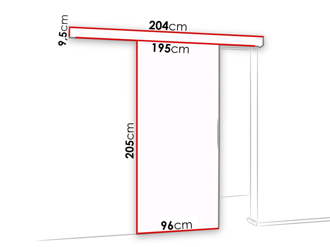 Schwebetür Dover 139 (Anthrazit + Schwarz)