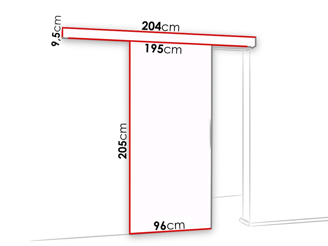 Schwebetür Dover 139 (Weiss + Schwarz)