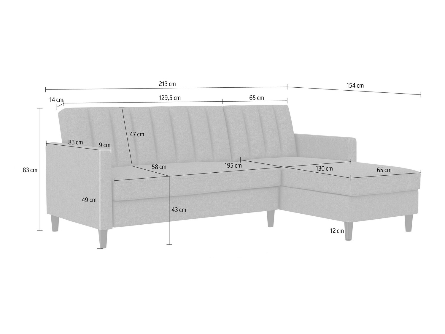 Ecksofa Tulsa 583 (Anthrazit)