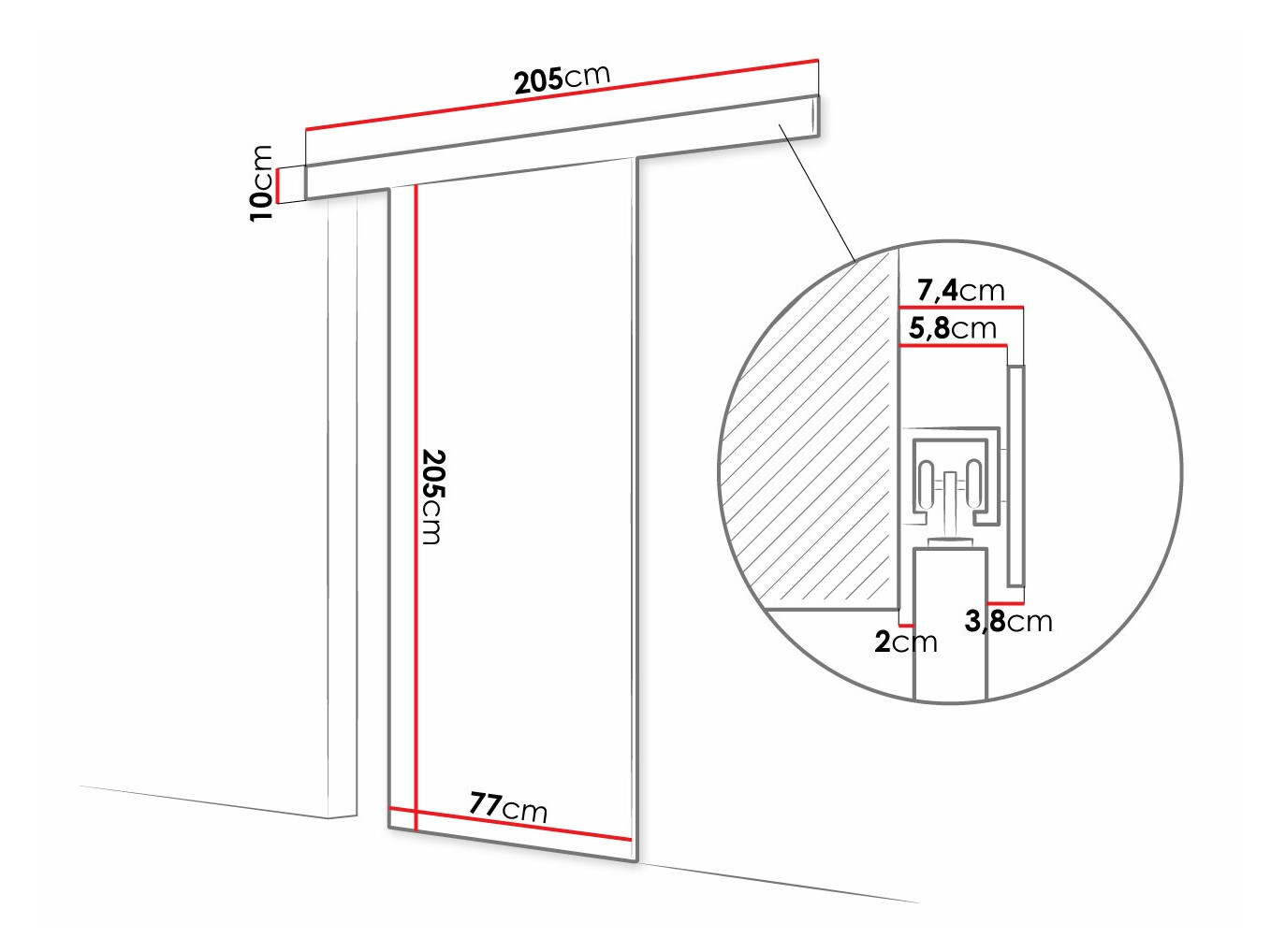 Schwebetür Closico Fundus IV (Sonoma eichenholz)