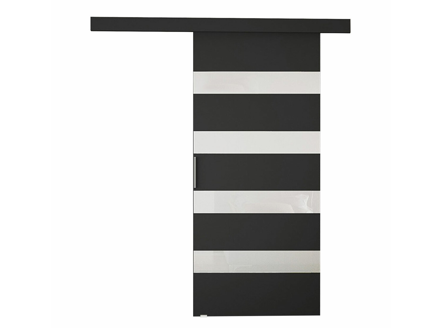 Schwebetür Closico Fundus V (Schwarz + Weiss)