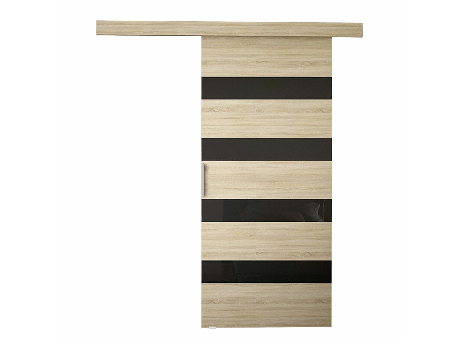 Schwebetür Closico Fundus V (Sonoma eichenholz + Schwarz)