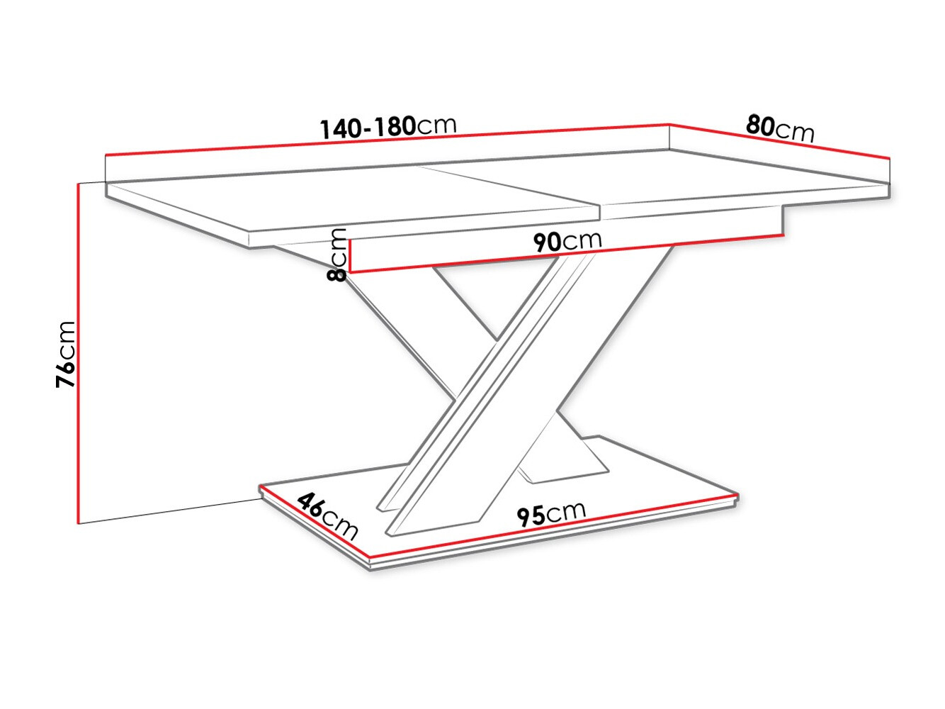 Tisch Decium (Weiss glänzend)