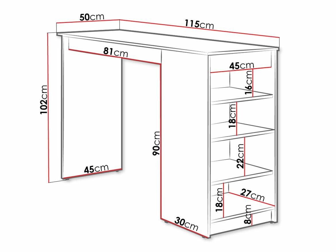 Bartisch Comfivo Cedrus (Artisan Eichenholzoptik)