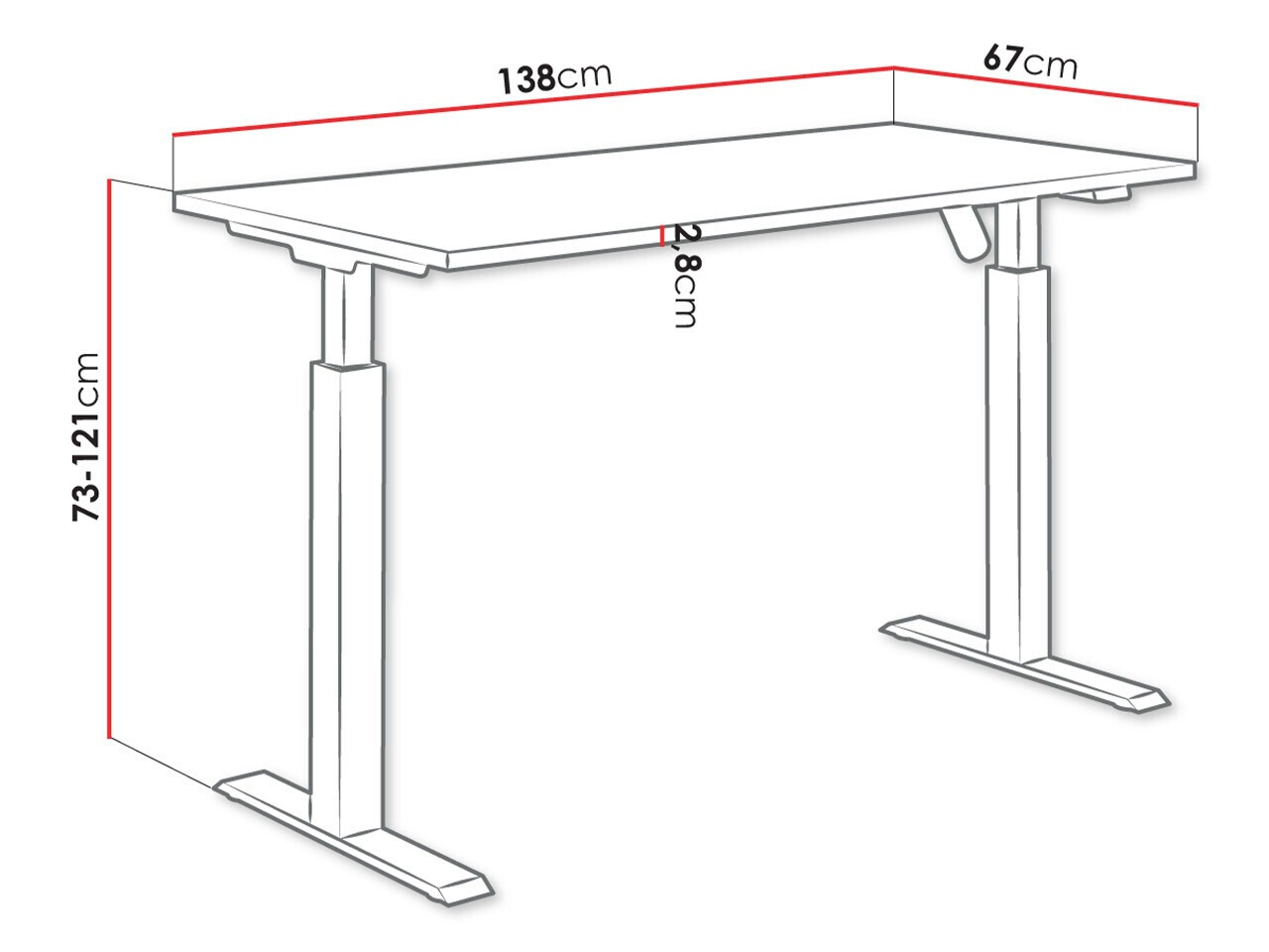Höhenverstellbarer Schreibtisch Tucson 171 (Artisan-Eiche + Mattschwarz)
