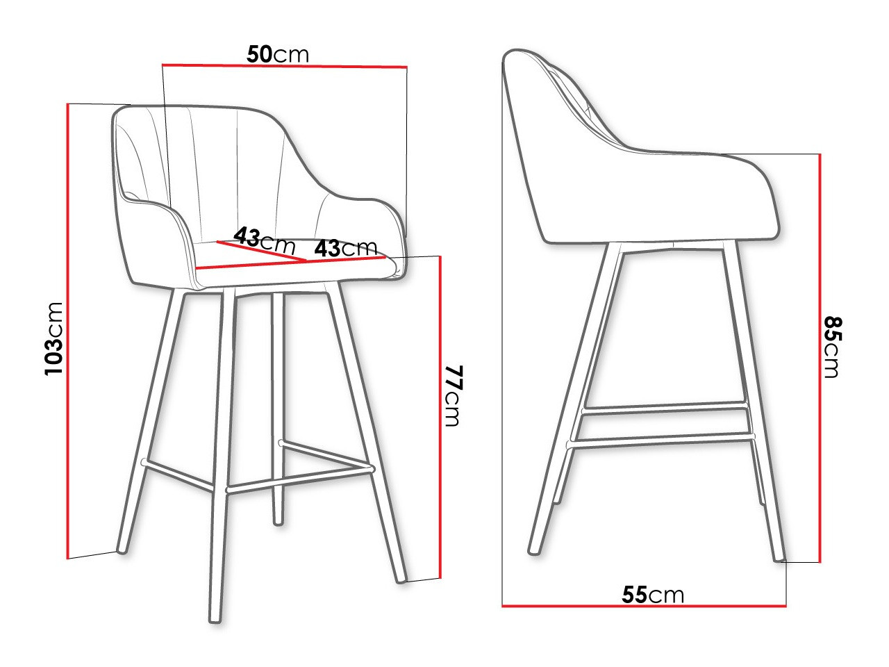 Barstuhl Jackson 102 (Magic Velvet 2209)