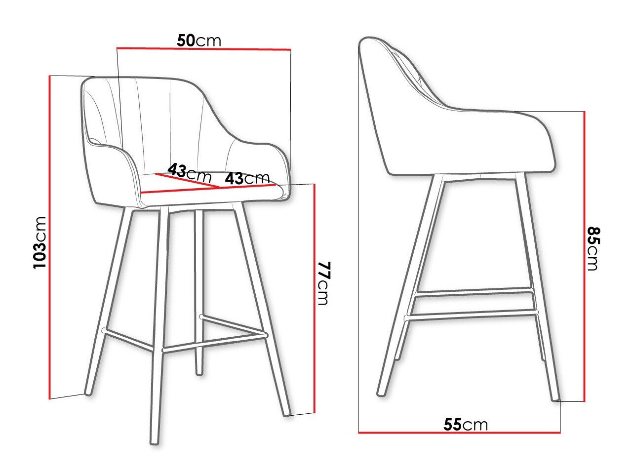 Barstuhl Jackson 102 (Magic Velvet 2240)