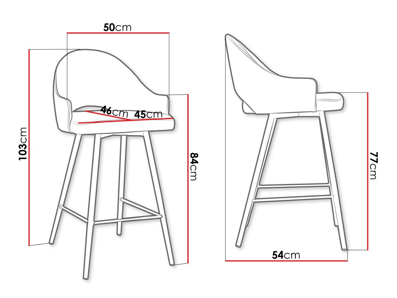 Barstuhl Jackson 103 (Schwarz + Magic Velvet 2209)