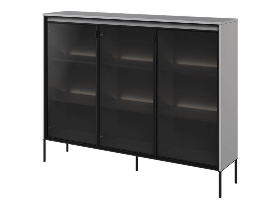 Sideboard Fernolu 108 (Grau + Schwarz)