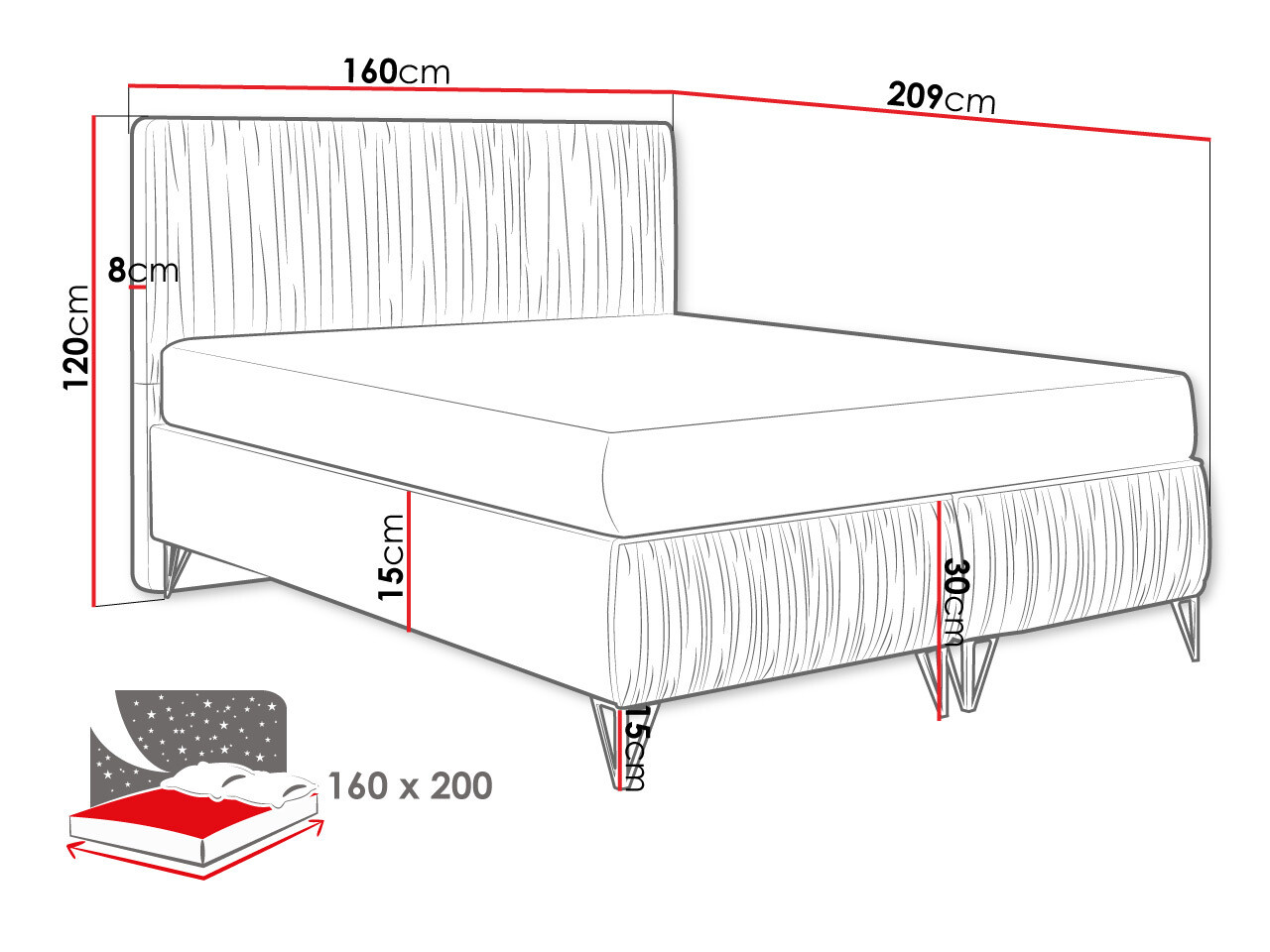 Boxspringbett Logan 112 (Amor Velvet 4314)