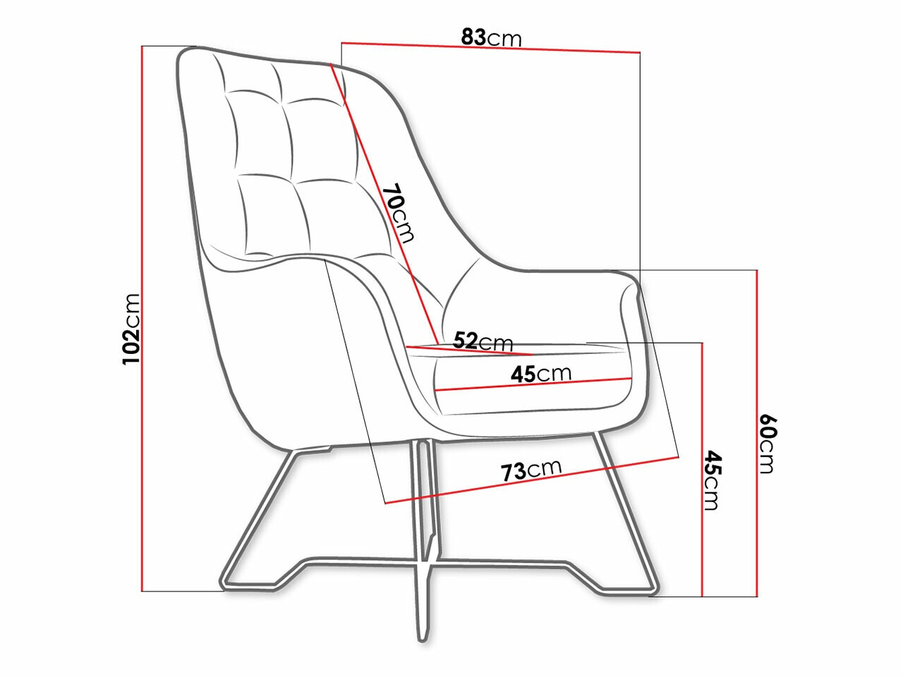 Sessel Kingston 135 (Velluto 33)