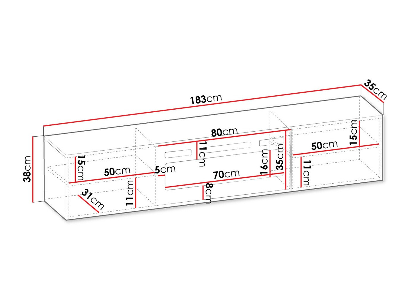 TV-Möbel Mensura (Schwarz)