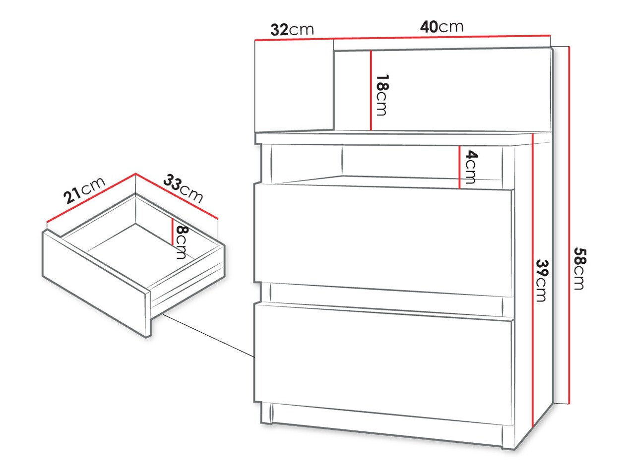 Nachttisch Comfivo Structor (Weiss)