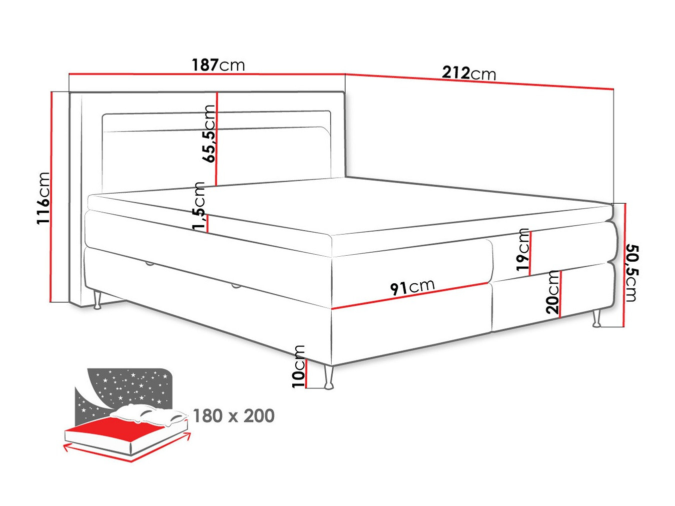 Boxspringbett ComfiDream Celara (Fresh 32)