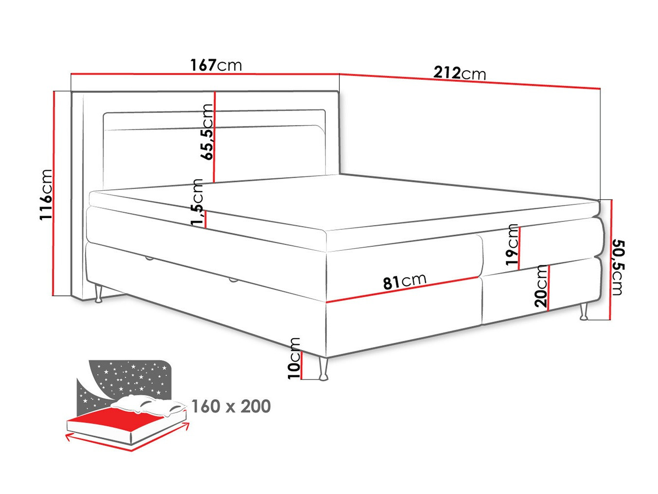 Boxspringbett ComfiDream Celara (Soft 011)