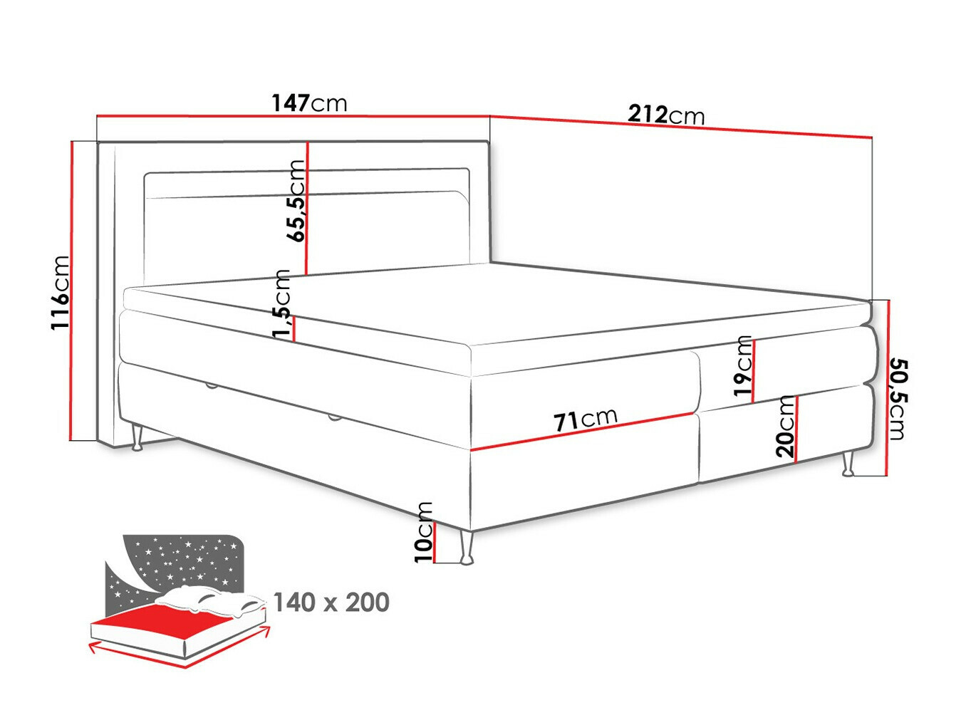 Boxspringbett ComfiDream Celara (Soft 017)