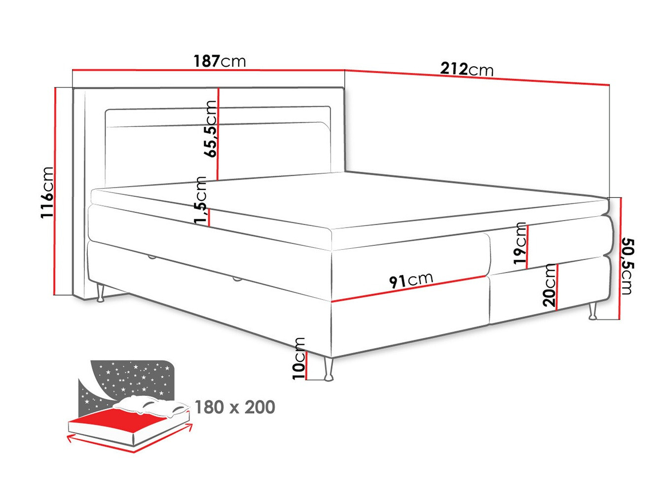 Boxspringbett ComfiDream Celara (Soft 017)