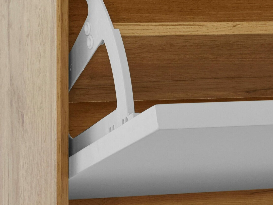 Schuhschrank Dorvou 106 (Weiss + Eiche)