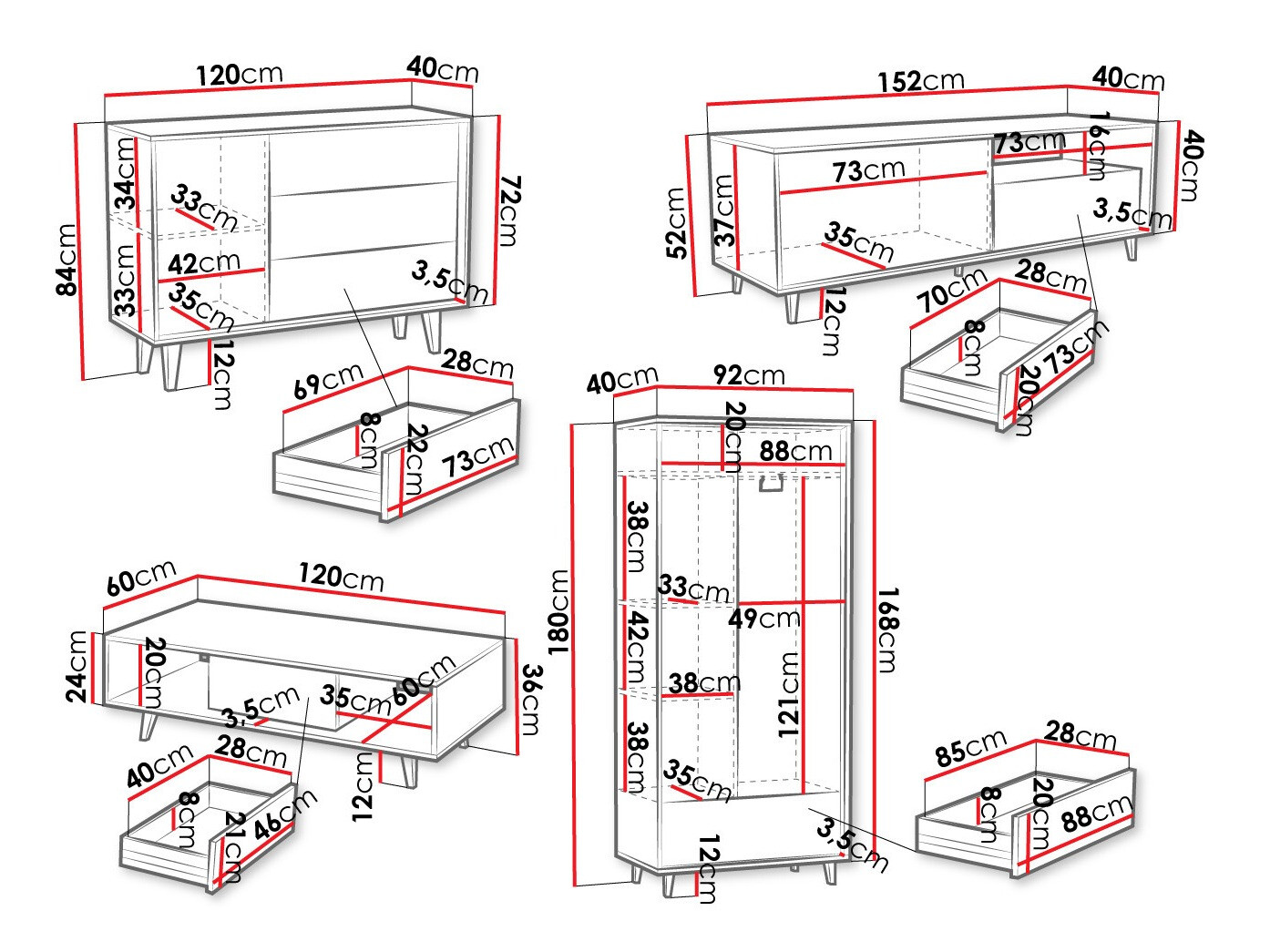 Wohnzimmer-Sets Comfivo Romtori I