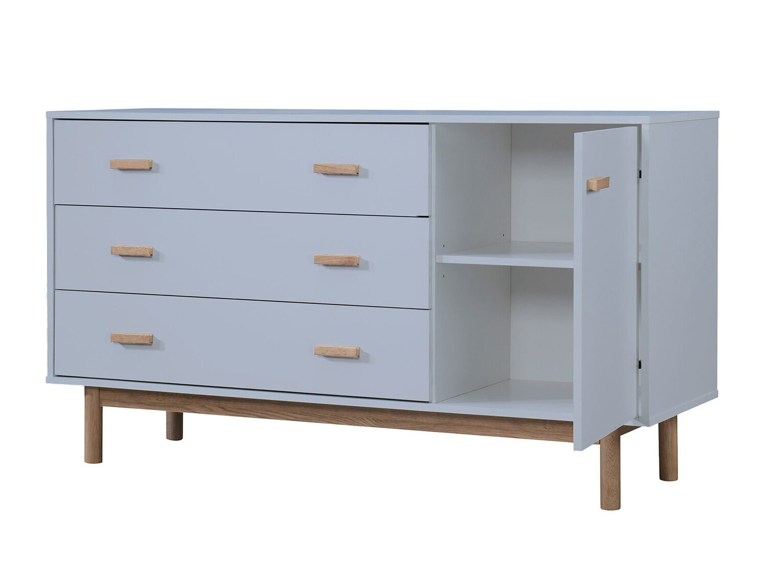 Kommode Nolcalu 100 (Grau + Eiche)