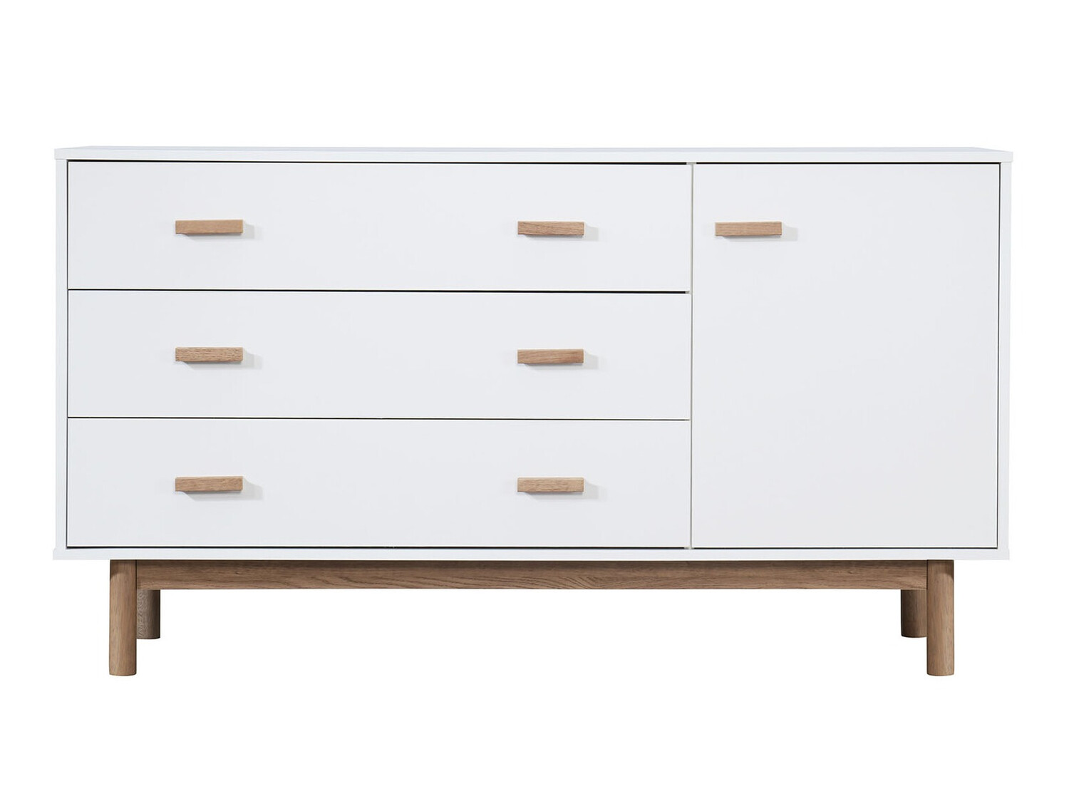 Kommode Nolcalu 100 (Weiss + Eiche)