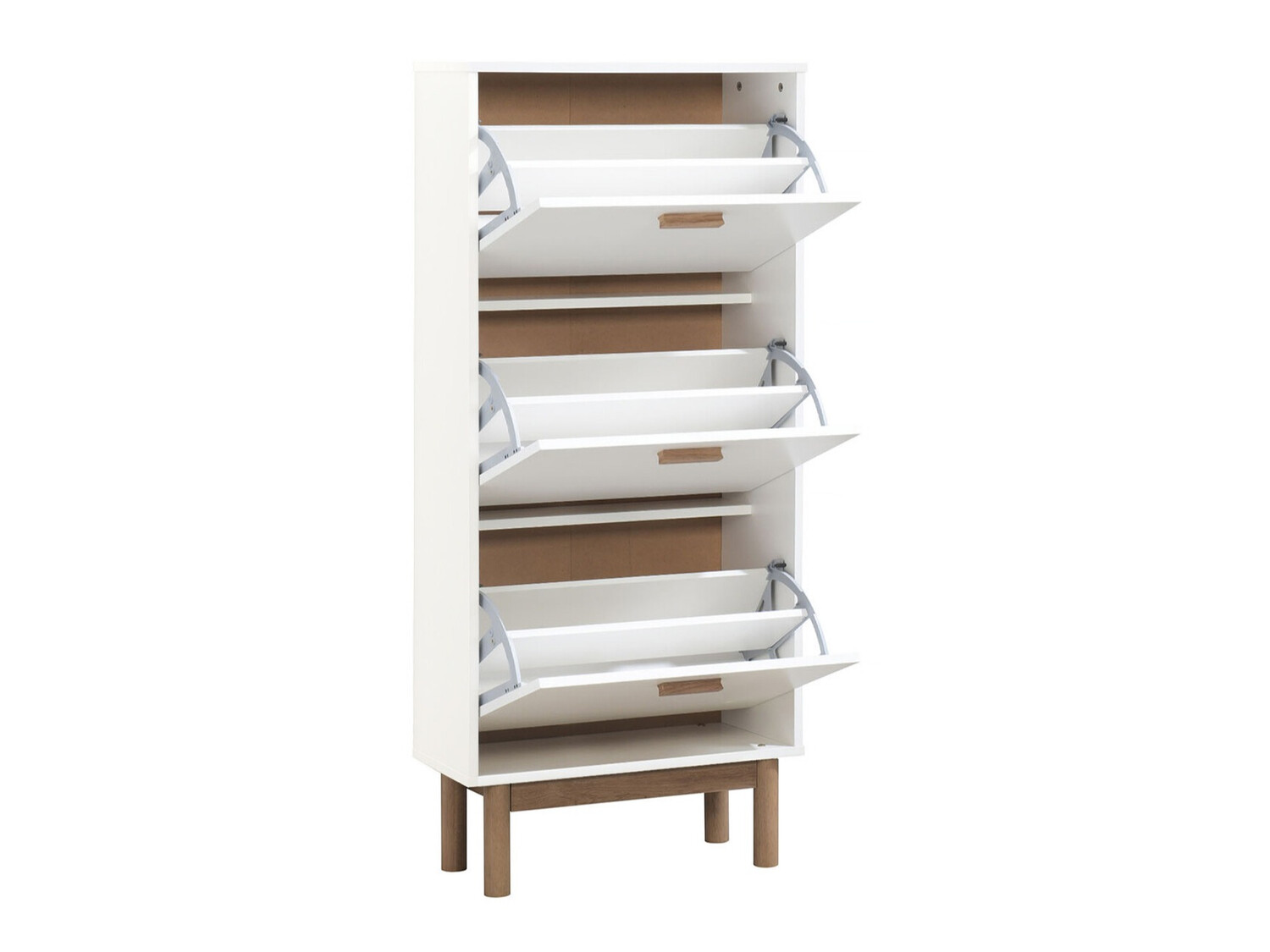 Schuhschrank Nolcalu 105 (Weiss + Eiche)