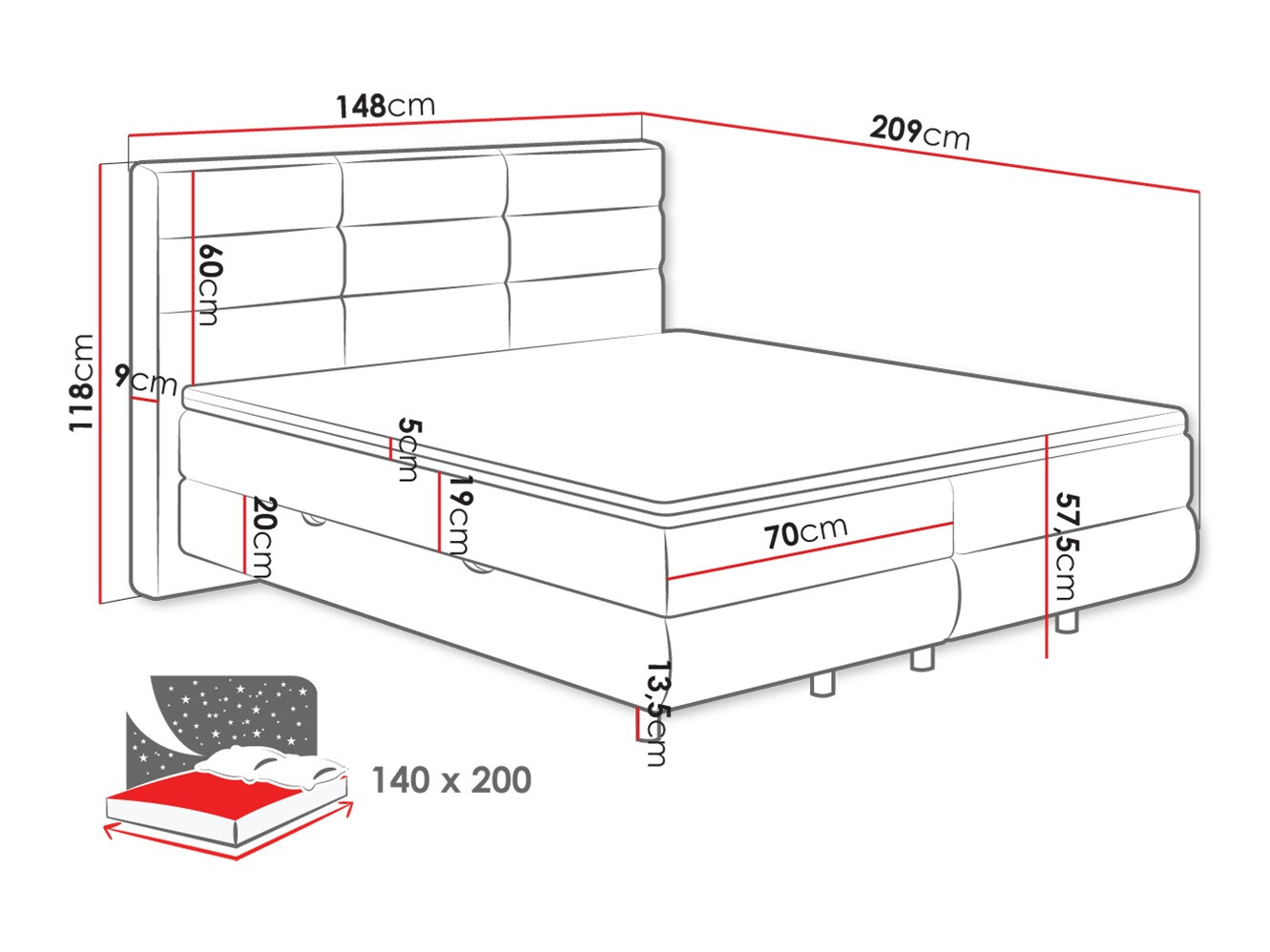 Boxspringbett ComfiDream Serena (Barrel 09)