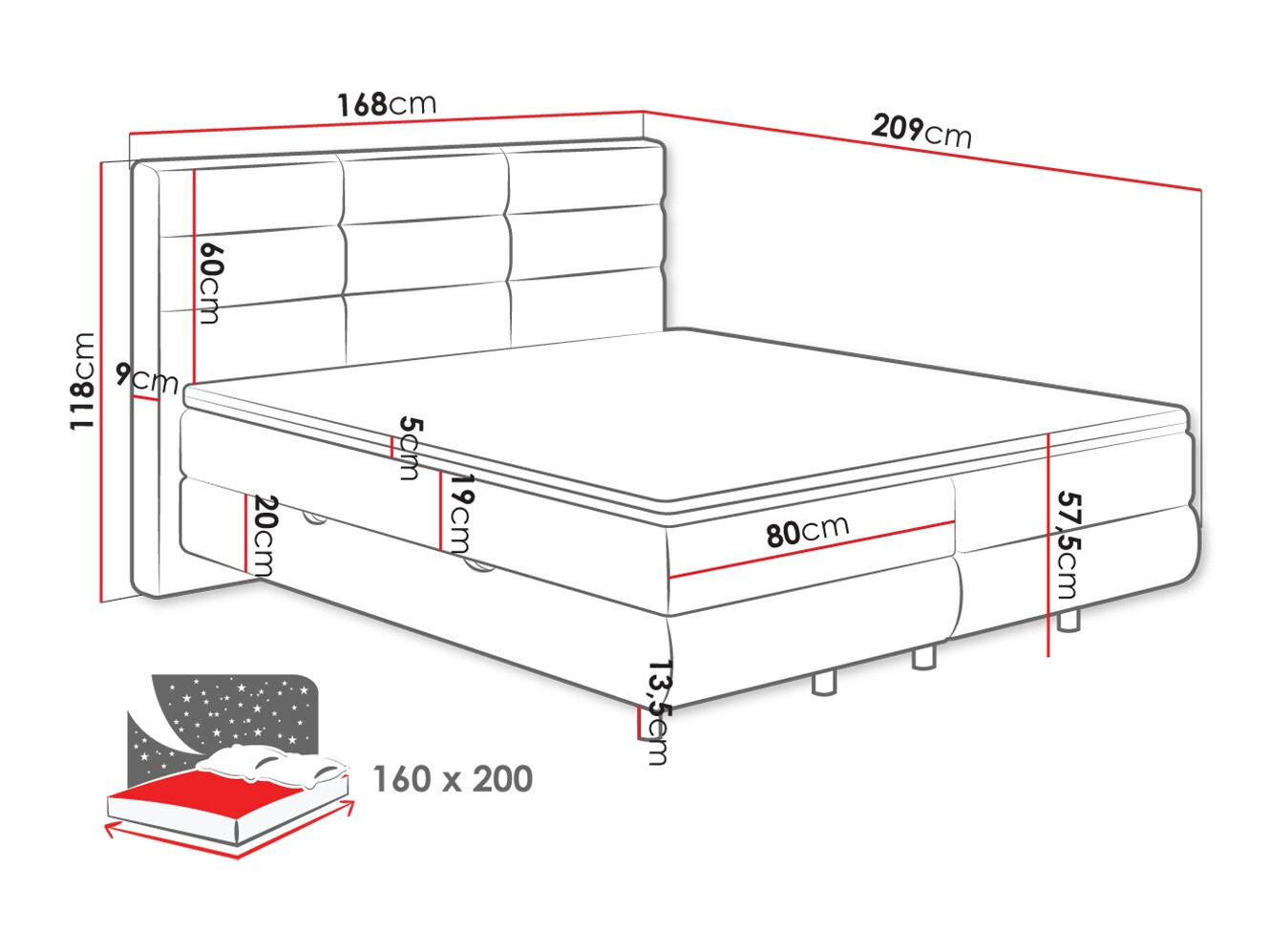 Boxspringbett ComfiDream Serena (Barrel 09)