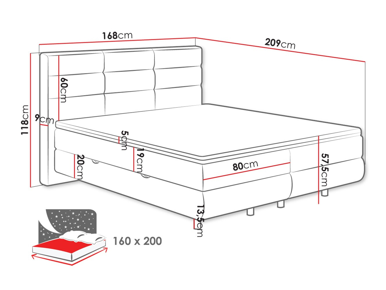 Boxspringbett ComfiDream Serena (Barrel 90)