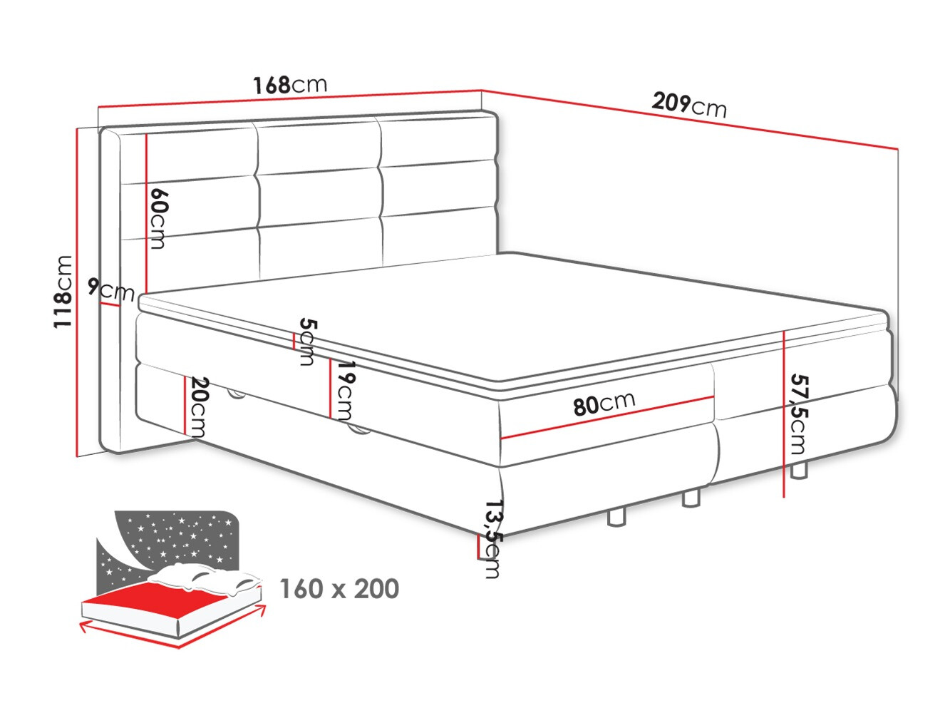 Boxspringbett ComfiDream Serena (Barrel 97)