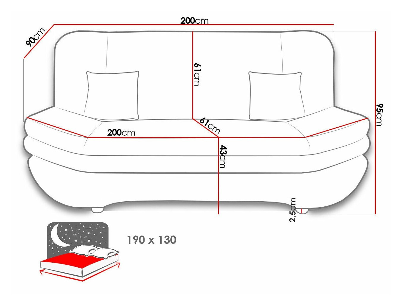 Schlafsofa Comfivo 234 (Kronos 02 + Kronos 07)