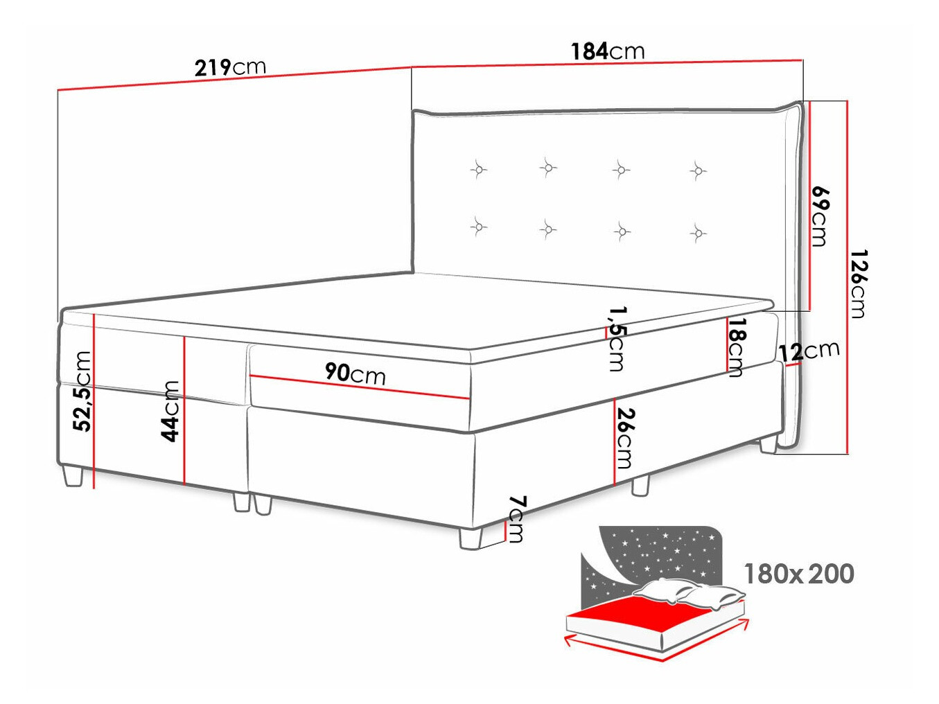 Boxspringbett Baltimore 151 (Zetta 297)